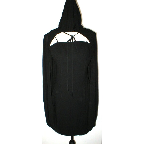 NWT New $700 Womens 42 6 Designer Italy Costume National Blouse Black Layer Cape - Picture 2 of 12